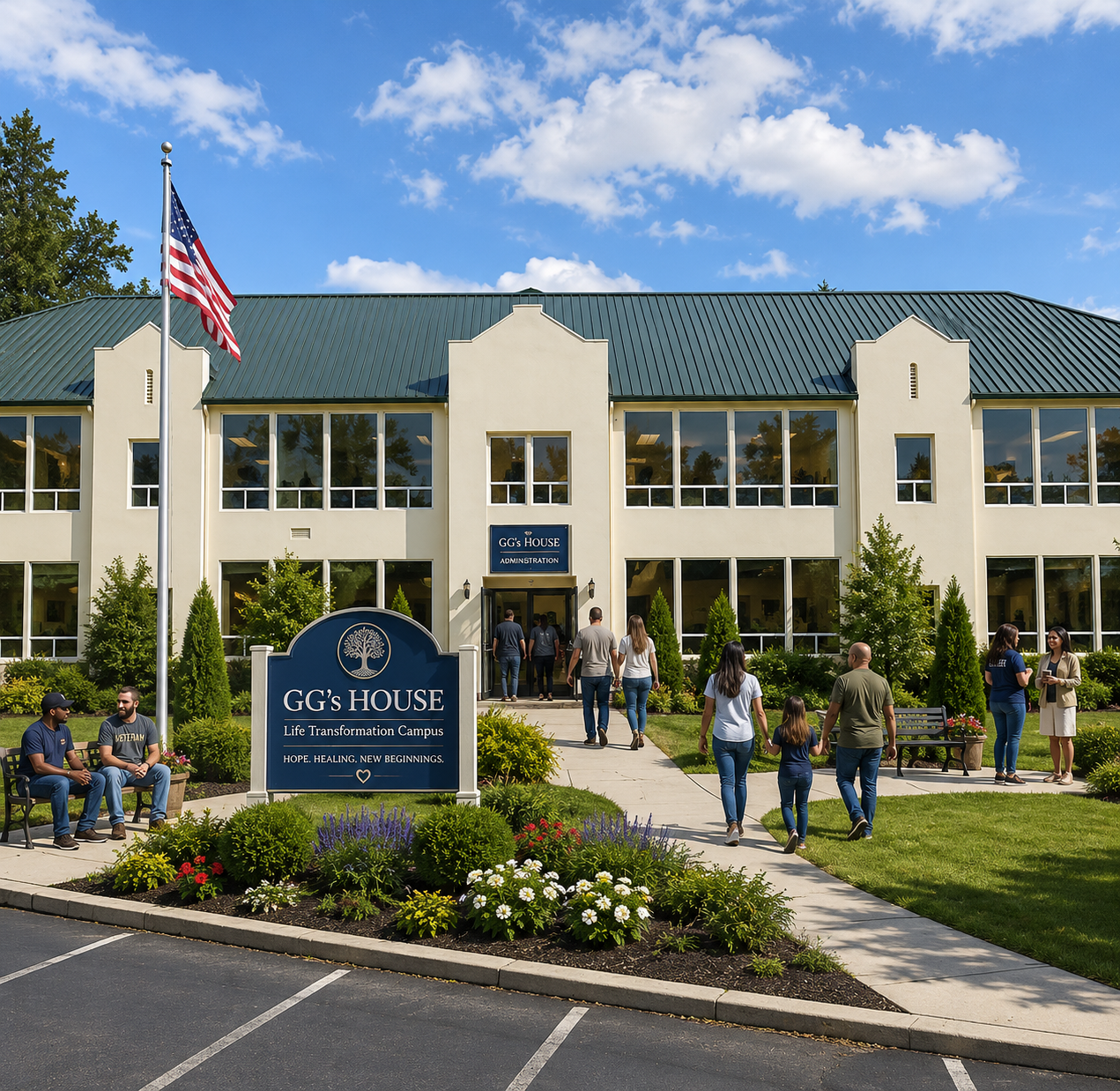Concept rendering of a restored GG's House campus entrance